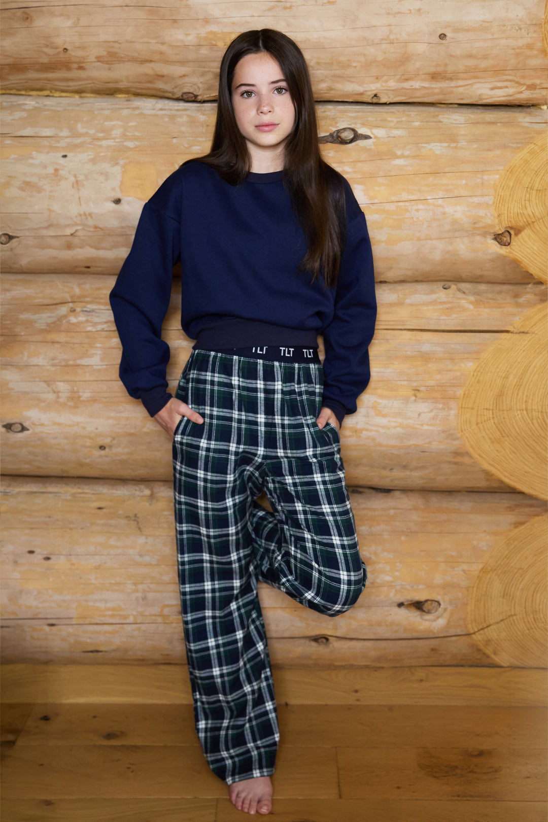 Relaxed Top and Check Flannel Bottoms Pyjamas