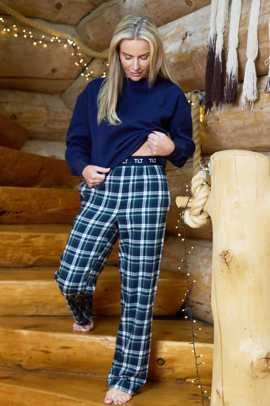Relaxed Top and Check Flannel Bottoms Pyjamas