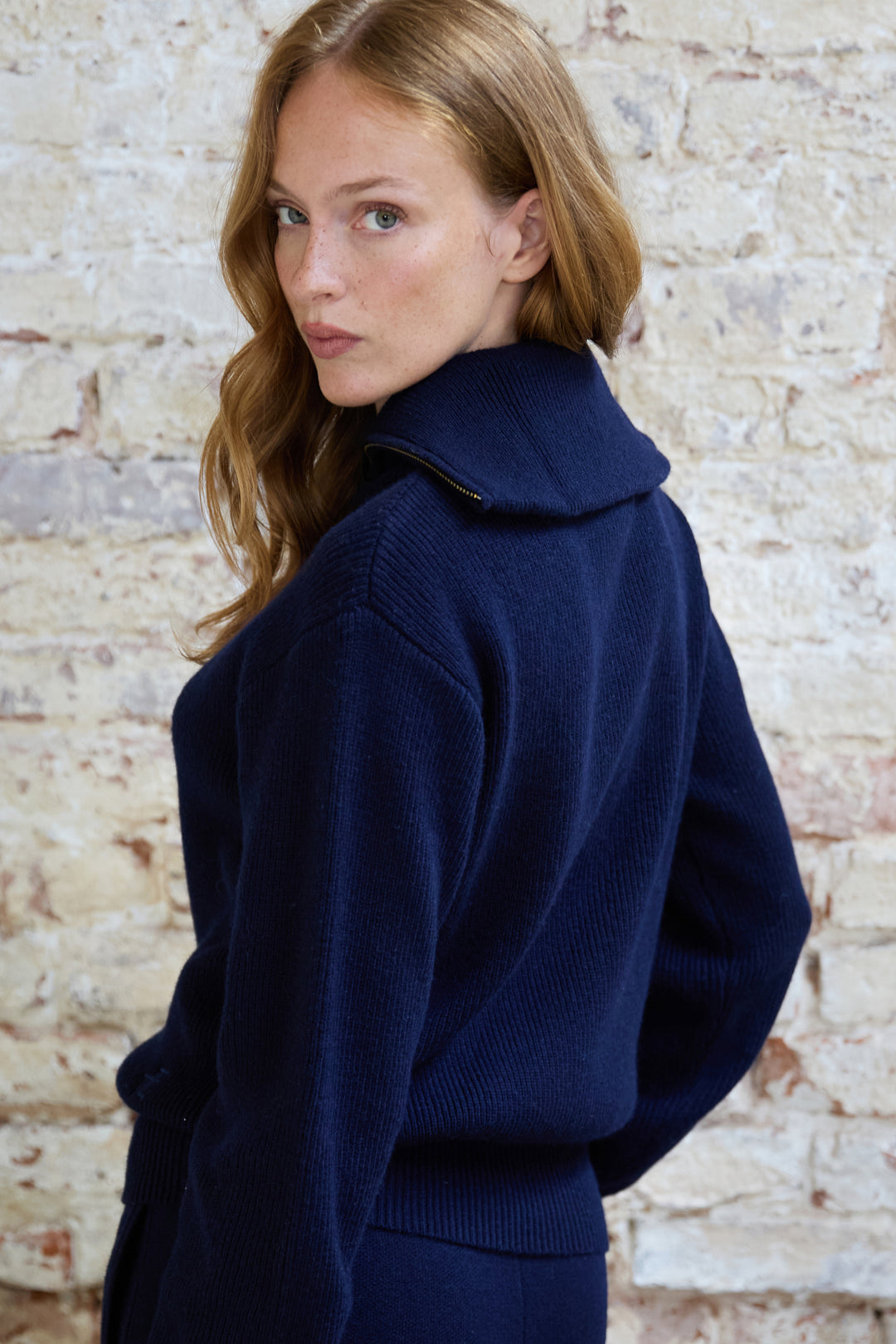 Charlie Wool Blend Zip Neck Jumper