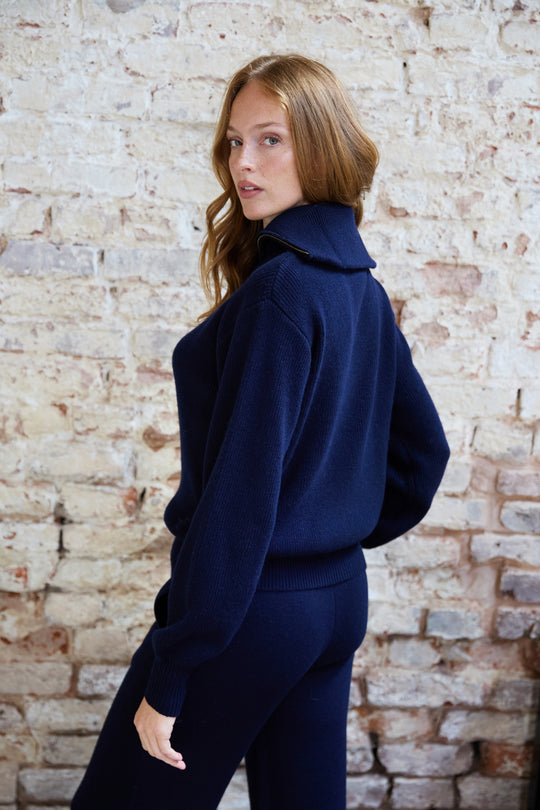 Charlie Wool Blend Zip Neck Jumper
