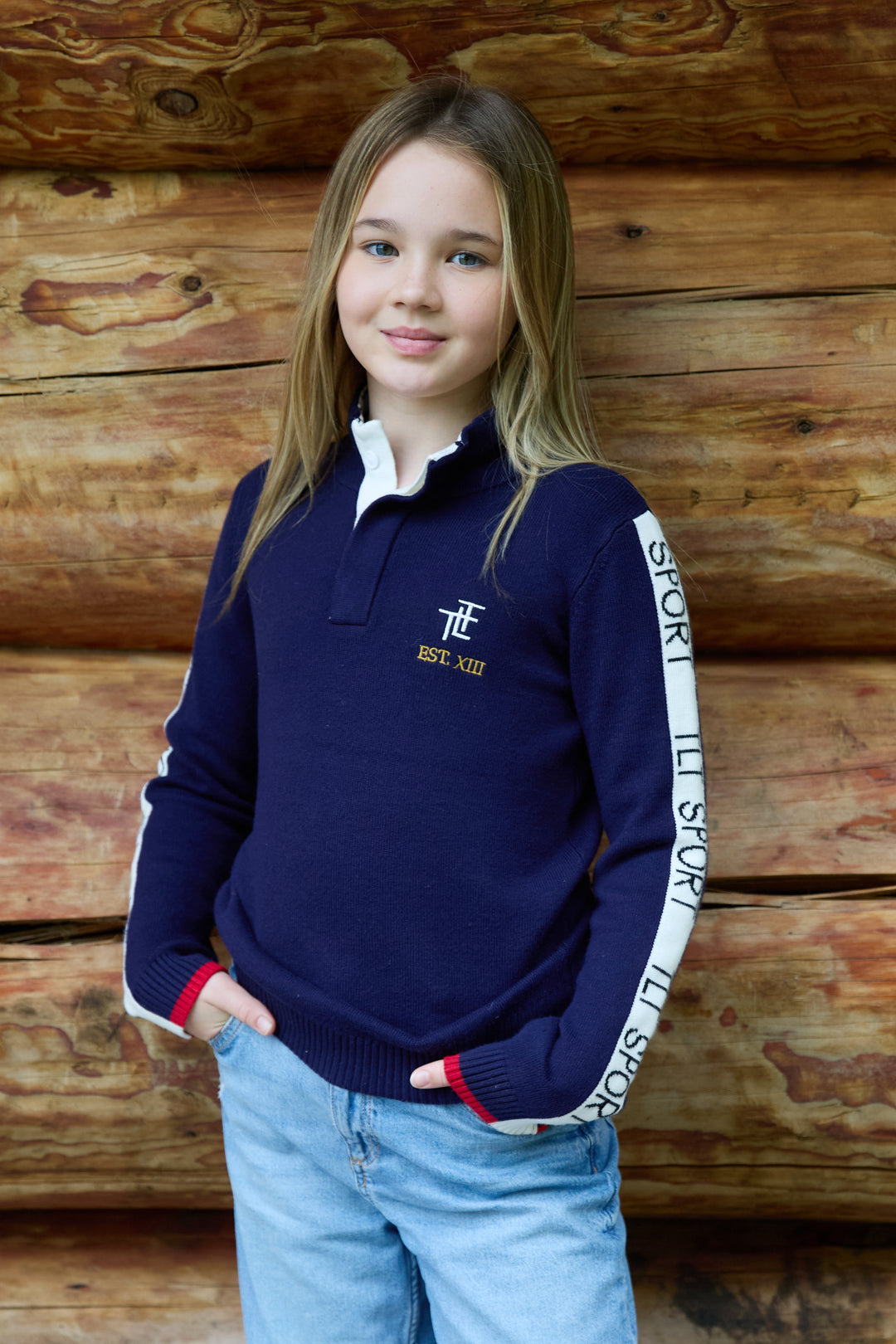 Kids TLT Sport Button Neck Jumper