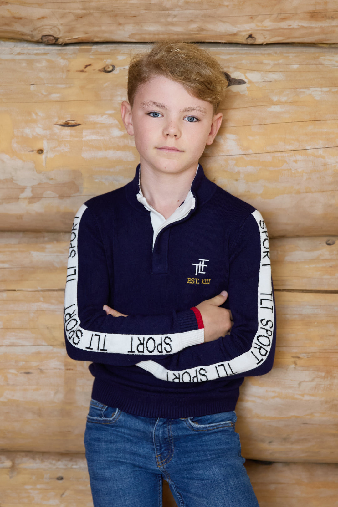 Kids TLT Sport Button Neck Jumper