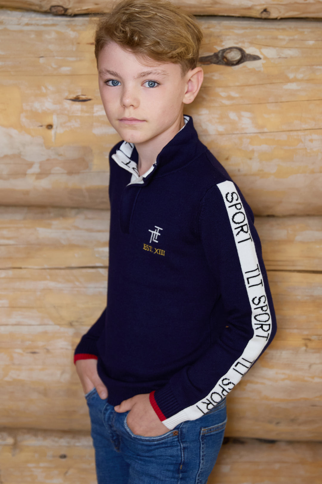 Kids TLT Sport Button Neck Jumper