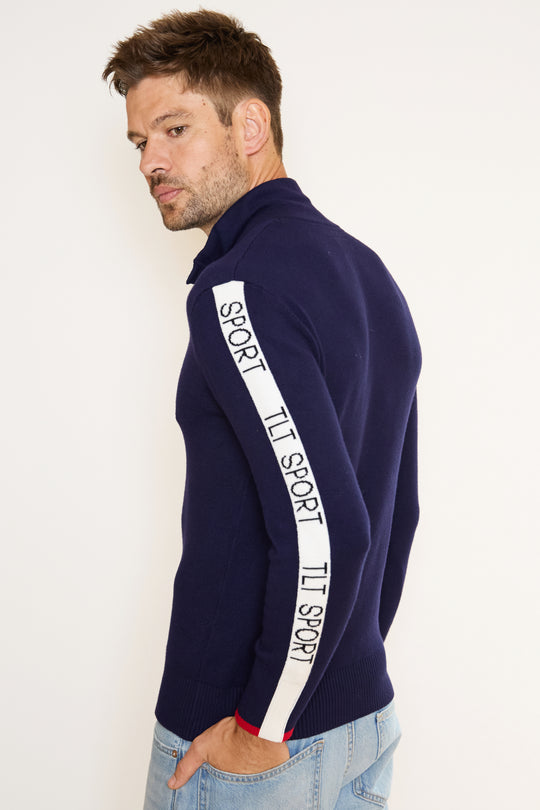 TLT Sports Button Neck Mens Jumper