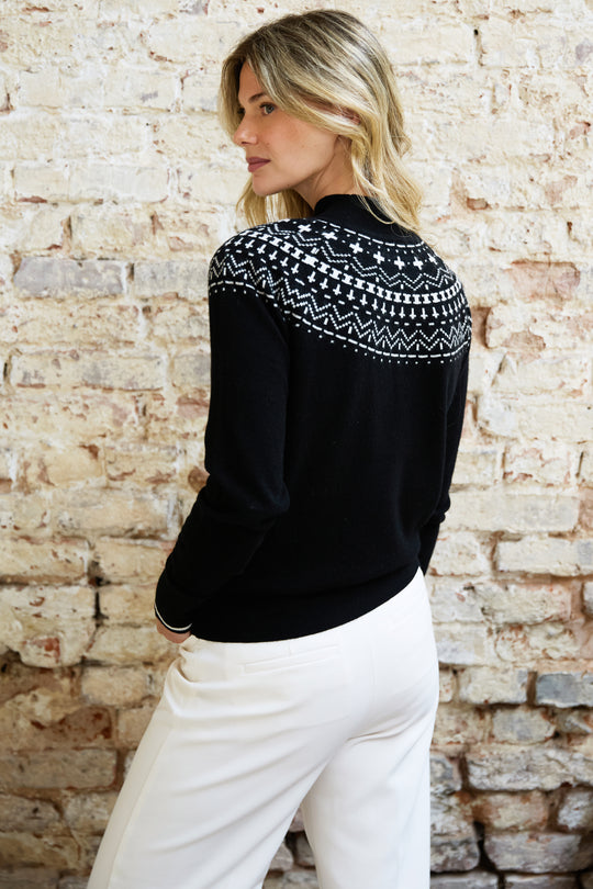 Wool Blend Fairisle Funnel Neck Jumper