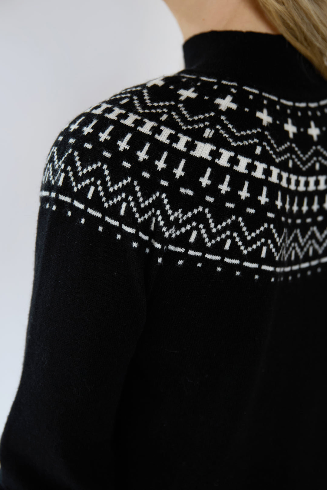 Wool Blend Fairisle Funnel Neck Jumper