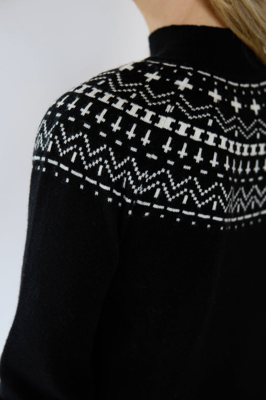 Wool Blend Fairisle Funnel Neck Jumper