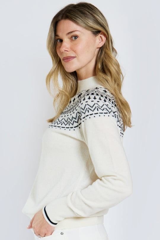 Wool Blend Fairisle Funnel Neck Jumper