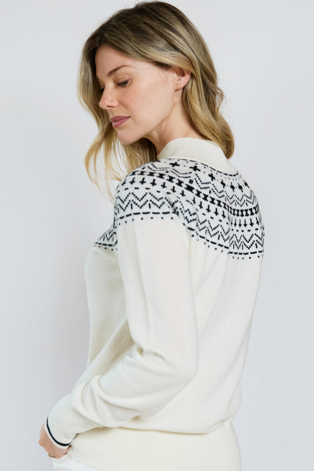 Wool Blend Fairisle Funnel Neck Jumper