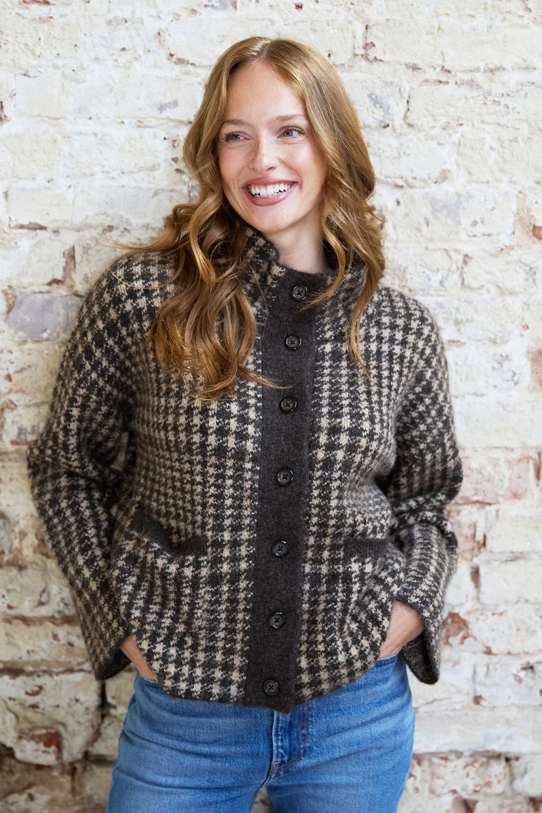 Florence Check Knitted Jacket