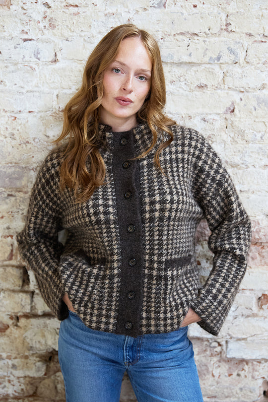 Florence Check Knitted Jacket
