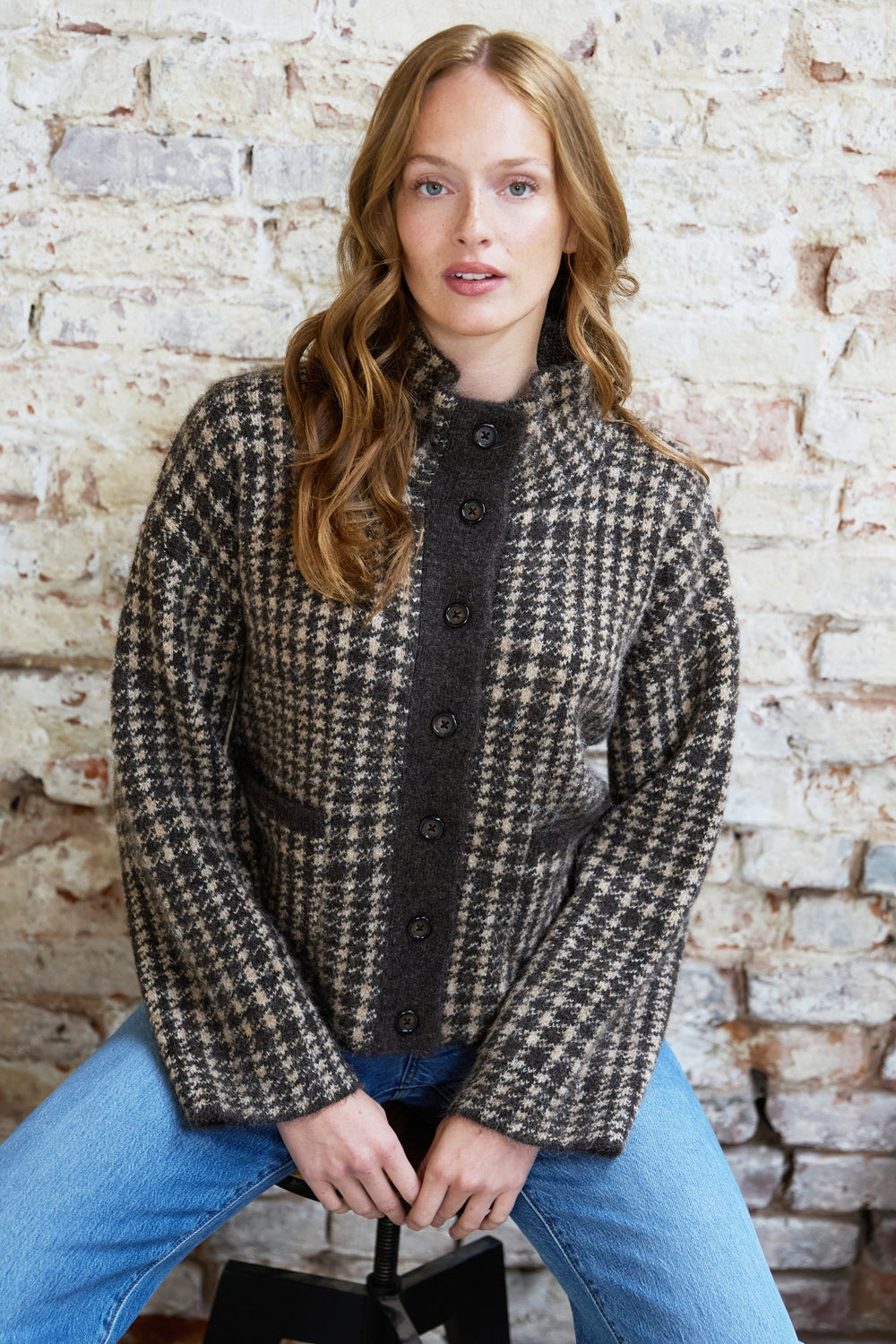 Florence Check Knitted Jacket