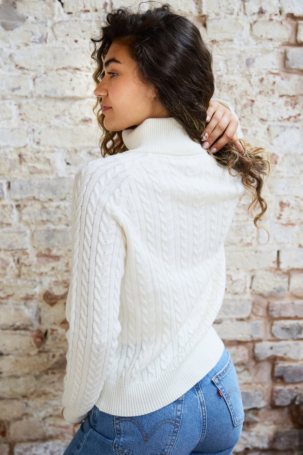 Ava Cable Zip Neck Jumper
