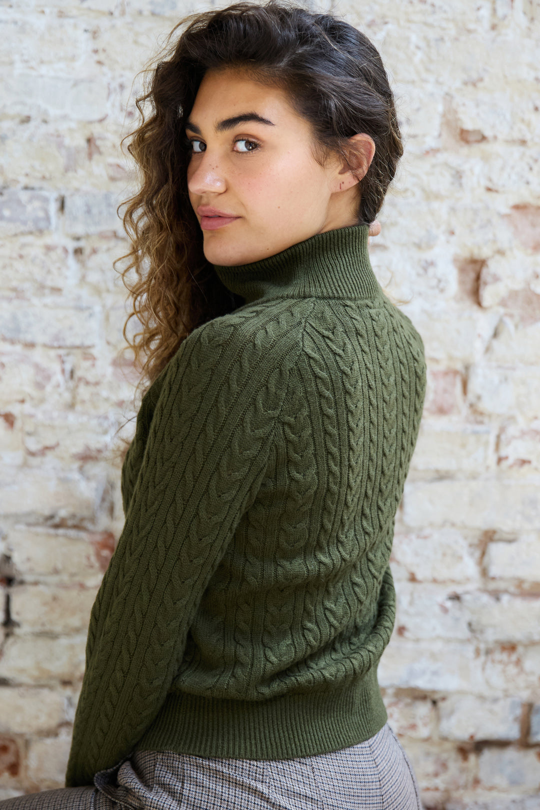 Ava Cable Zip Neck Jumper