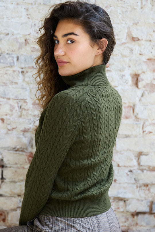 Ava Cable Zip Neck Jumper