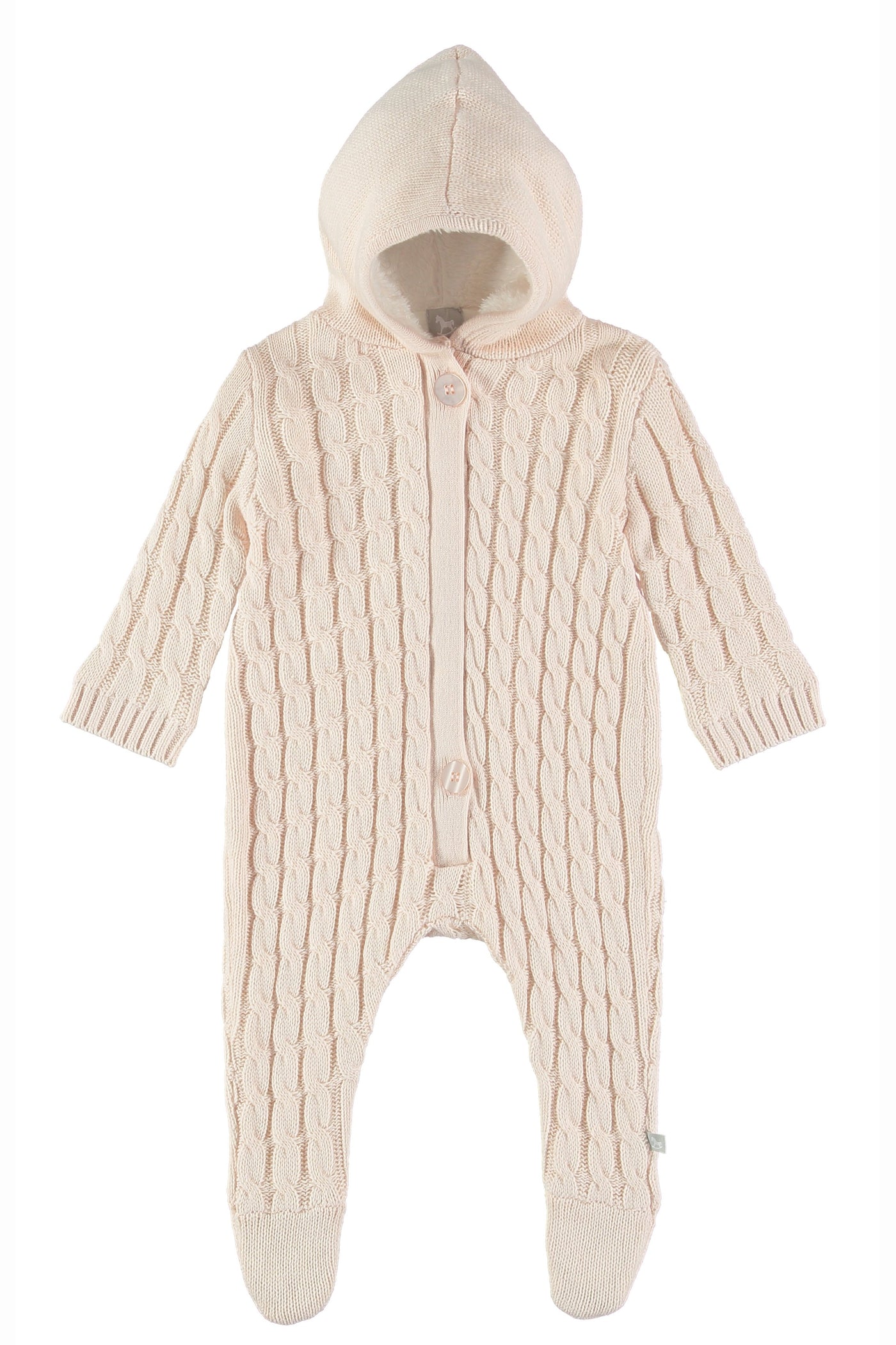 Soft Pink Lined Knitted Pramsuit