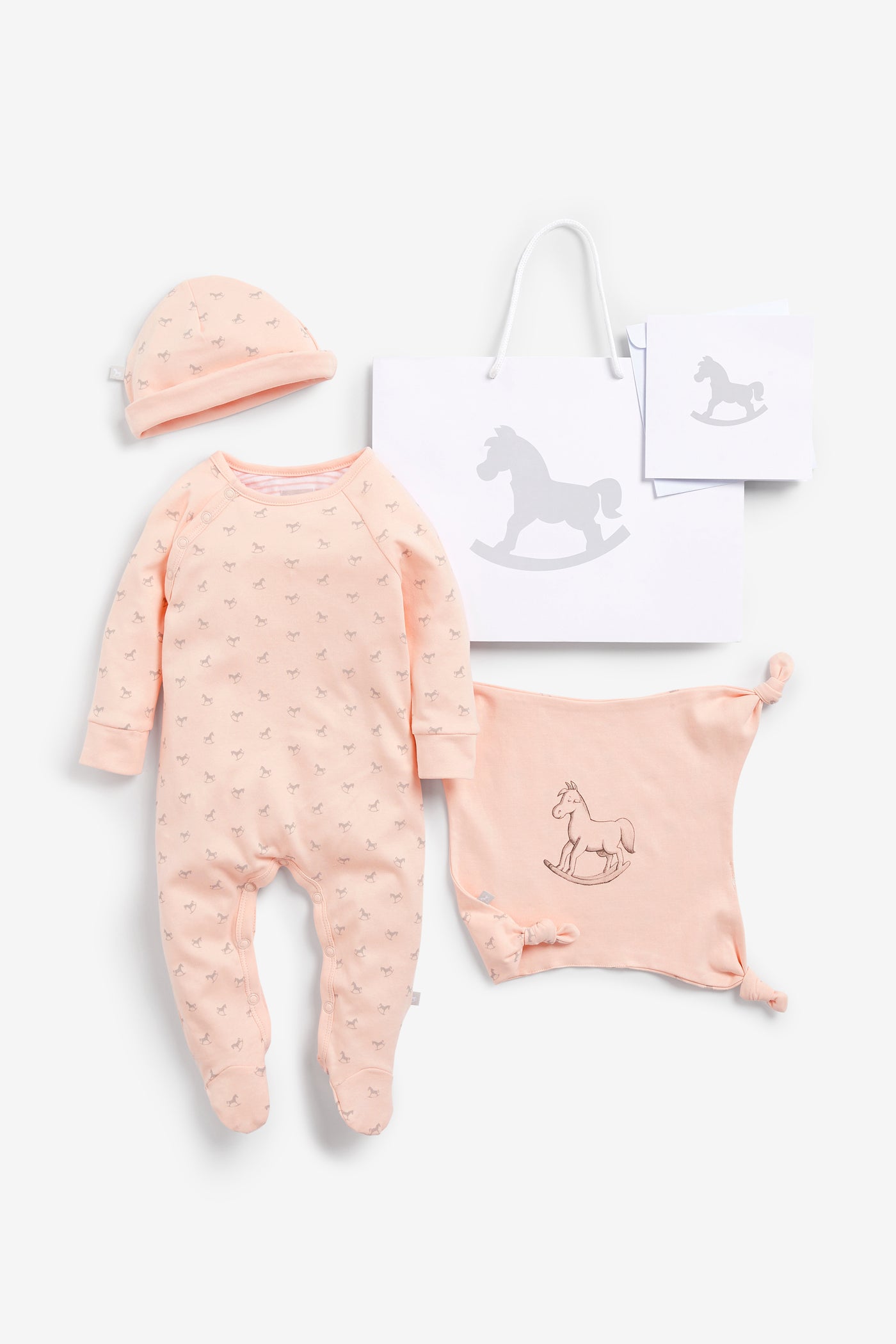 Super Soft Jersey Sleep Suit, Hat And Comforter Gift Set- pink