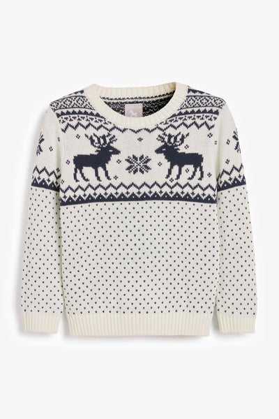 Cream Reindeer Sweater Kids