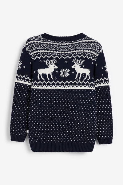 Navy Reindeer Sweater Kids