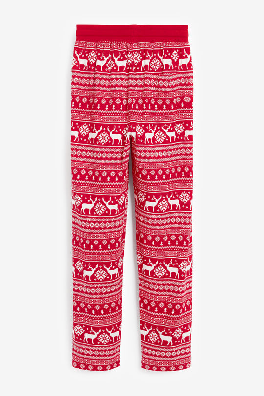 Christmas Mens Red Reindeer PJs