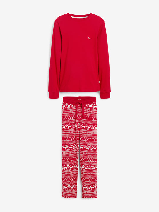 Christmas Mens Red Reindeer PJs