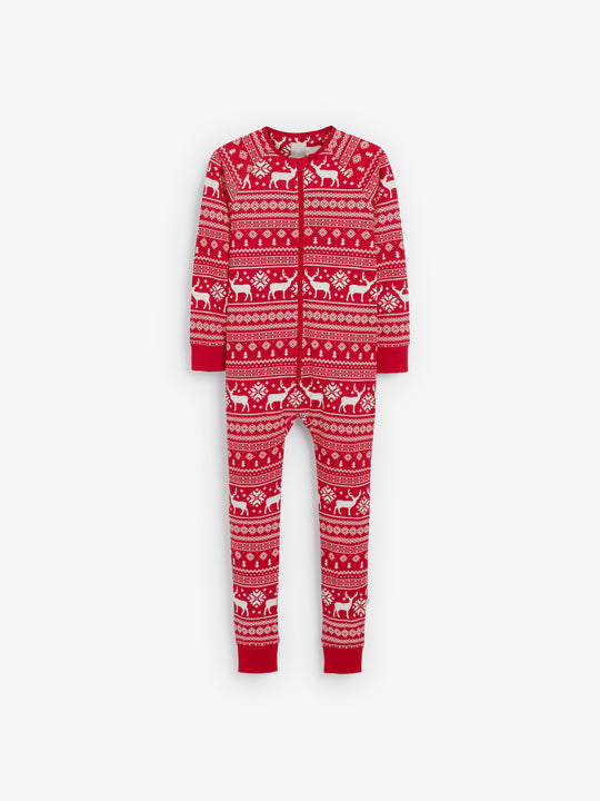Christmas Reindeer Fairisle Onesie 3m - 9 years