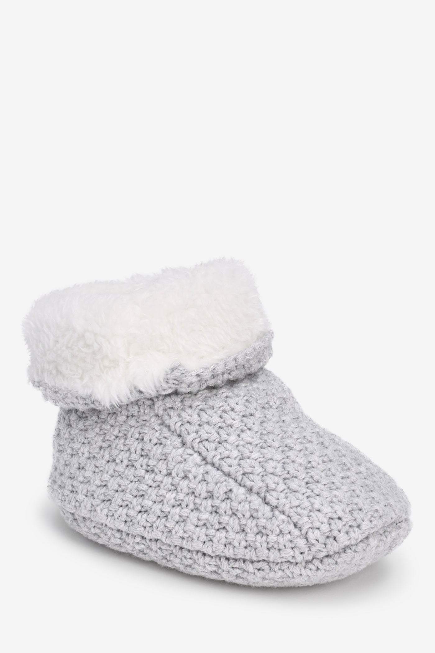 Grey Knitted Plush Lined Booties