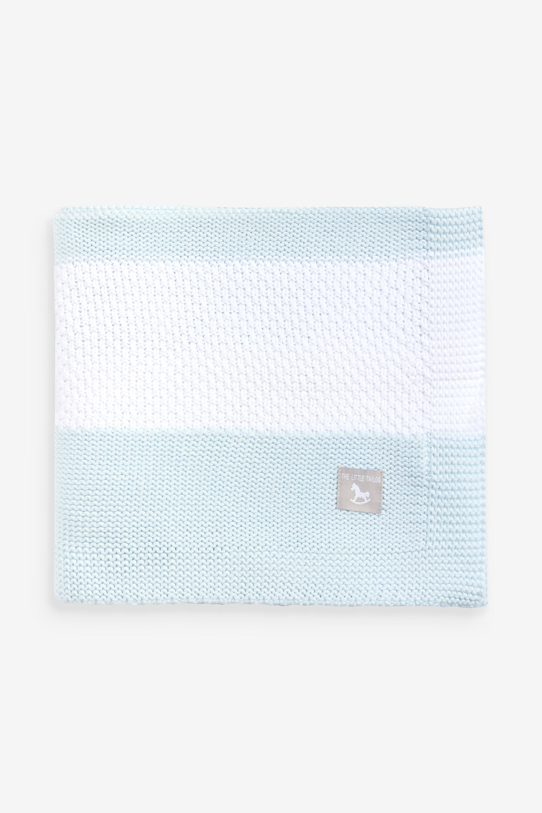 Blue/ White Textured Stripe Baby Shawl