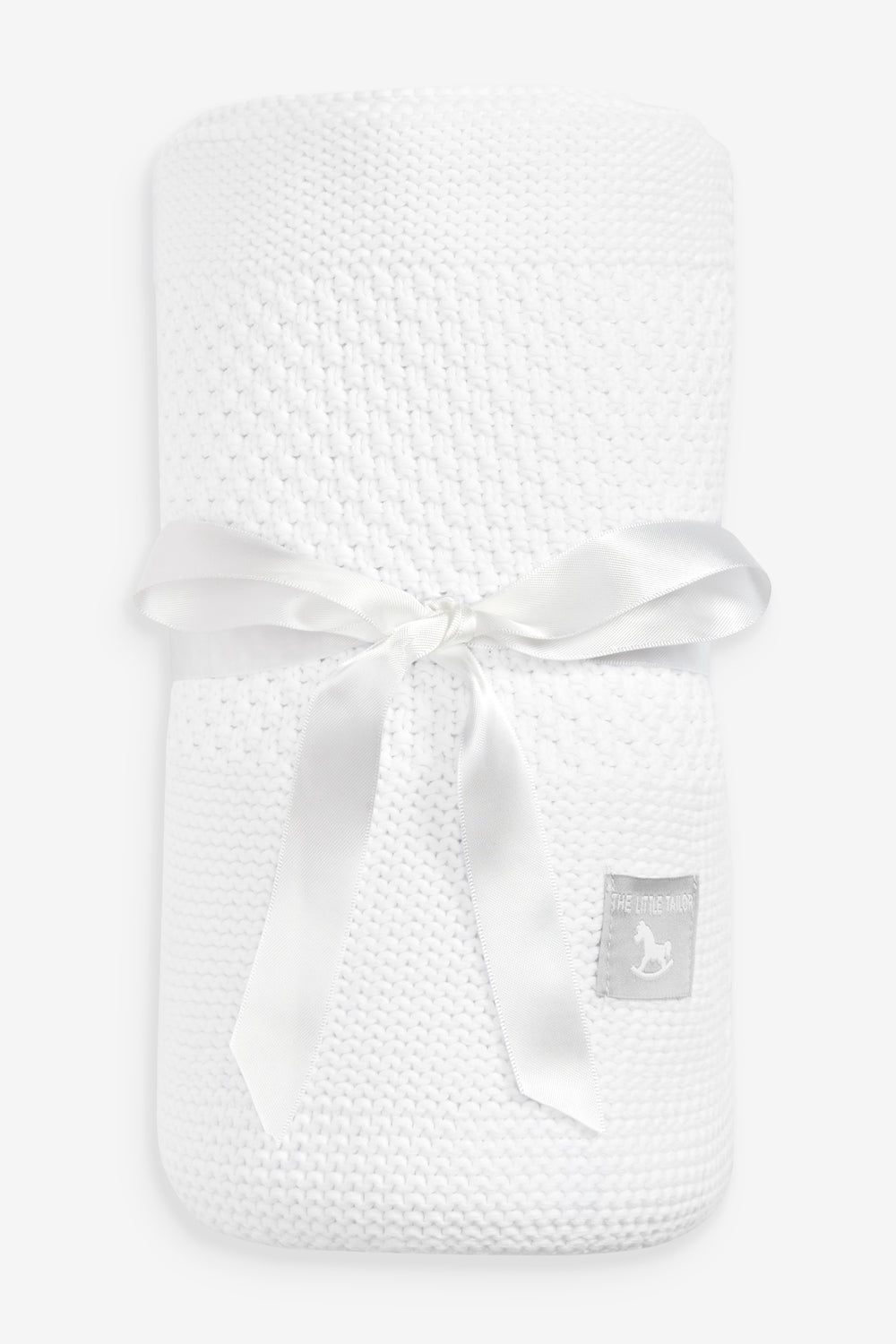 White Textured Stripe Baby Shawl
