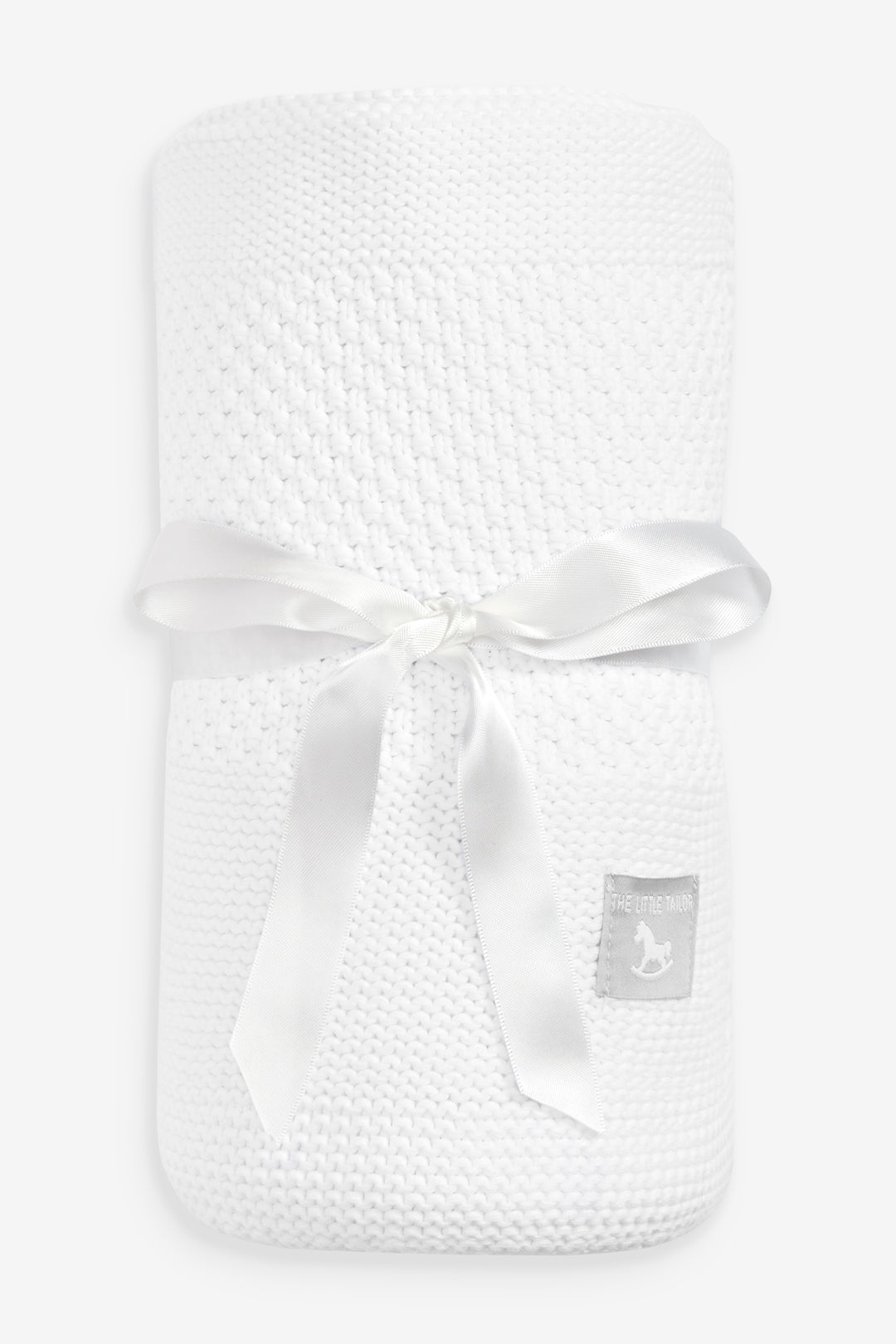 White Textured Stripe Baby Shawl