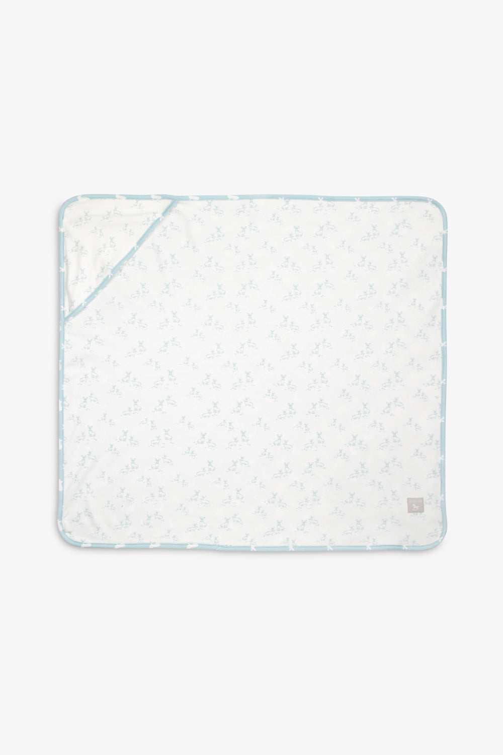 Jersey Blanket, sky blue hare and little blue hare print