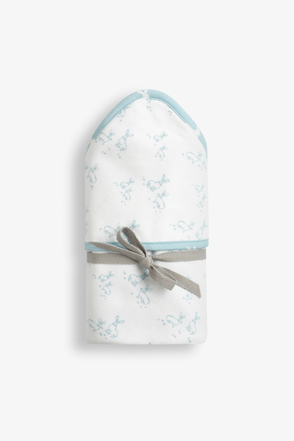 Jersey Blanket, sky blue hare and little blue hare print