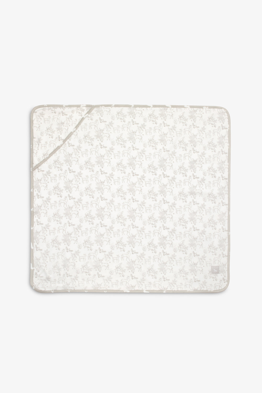 Jersey Blanket white woodland and fawn hare print