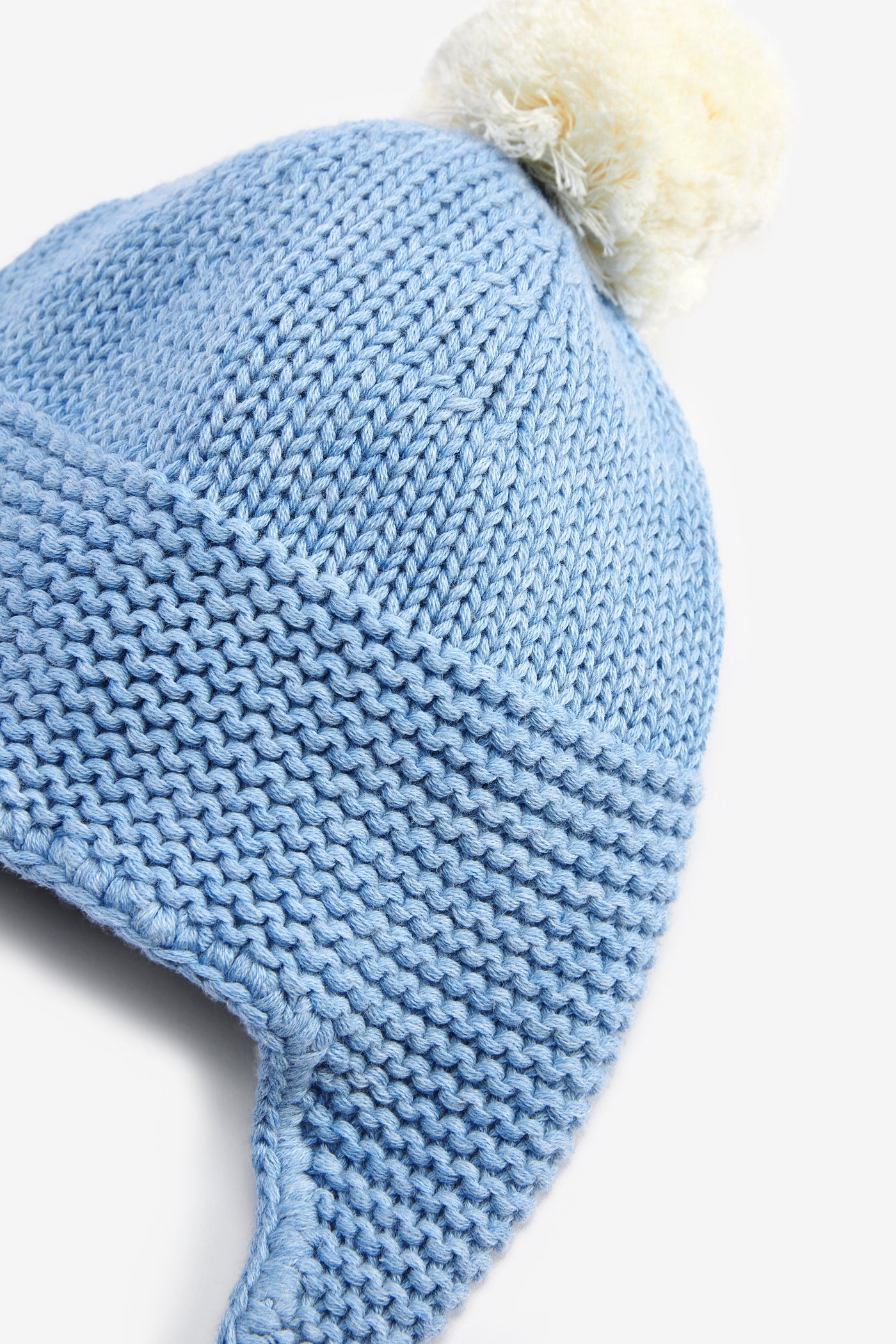 Trapper Hat with Pom Pom, mid blue