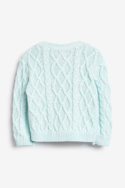 Blue Cable Knit Baby Cardigan