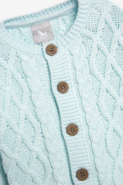 Blue Cable Knit Baby Cardigan