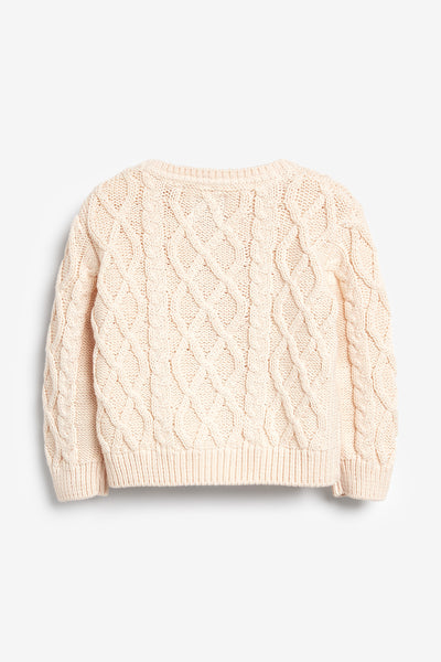 Pink Cable Knit Baby Cardigan