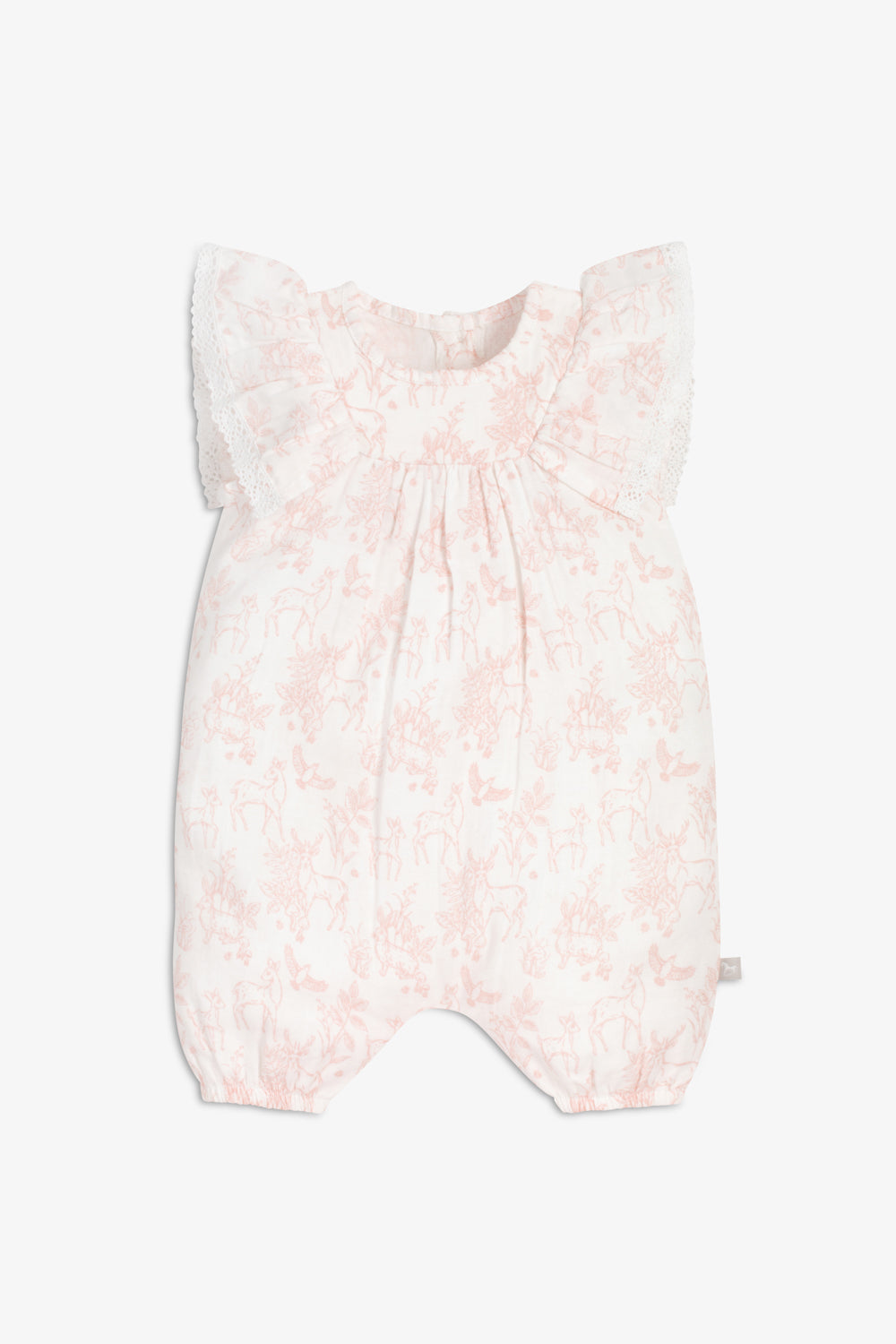 Woven playsuit - pink woodland