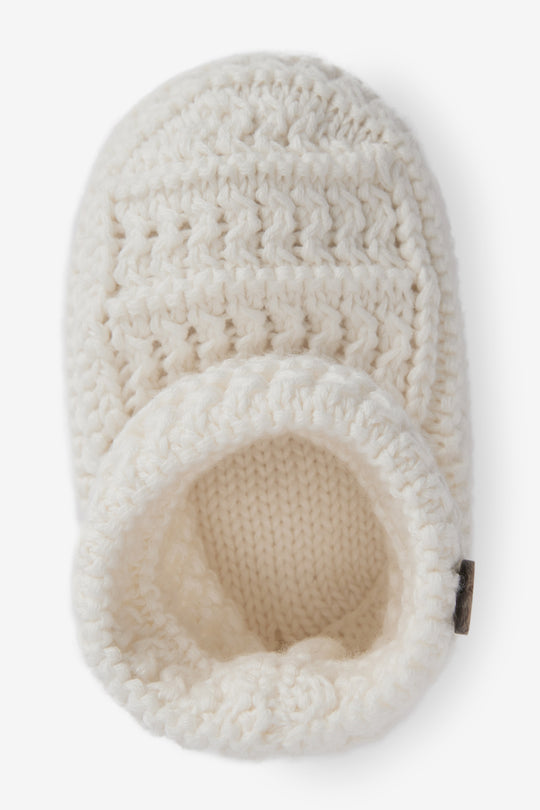 Crochet Cotton Booties, cream
