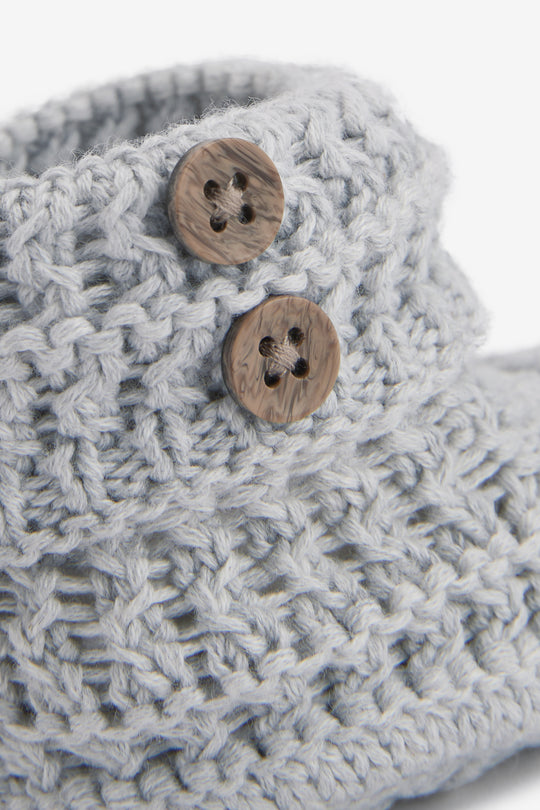 Crochet Cotton Booties, grey