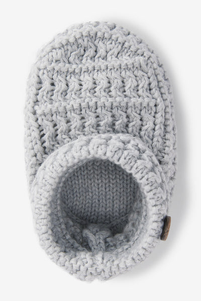 Crochet Cotton Booties, grey