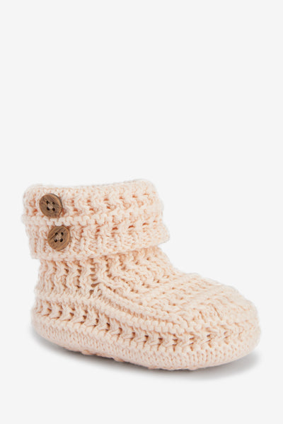 Crochet Cotton Booties, pink