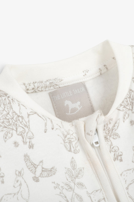 Sleepsuit/Onesie, white woodland print