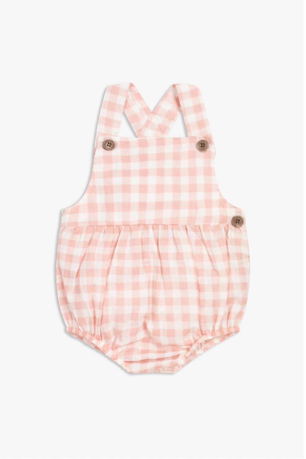 Cotton Shorty Dungaree/Body, rose gingham print