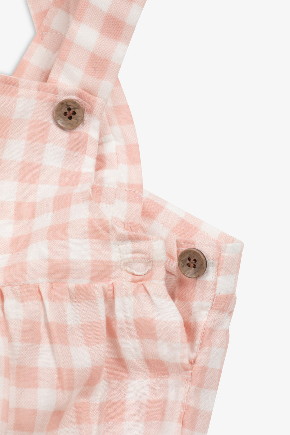 Cotton Shorty Dungaree/Body, rose gingham print