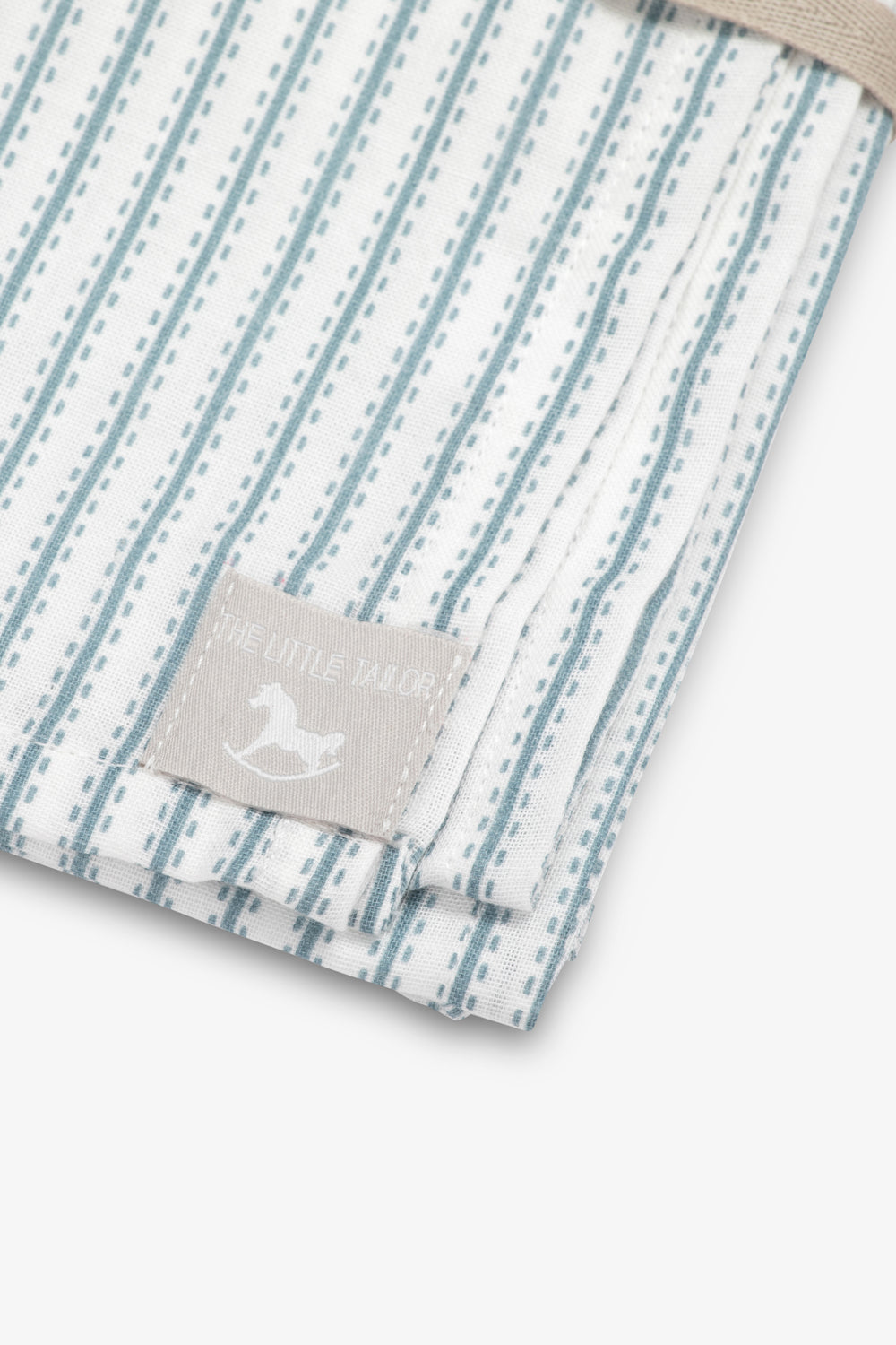 Large Muslin Blanket/Scarf, blue ticking stripe print