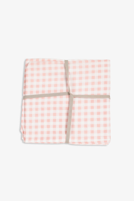 Large Muslin Blanket/Scarf, gingham rose print