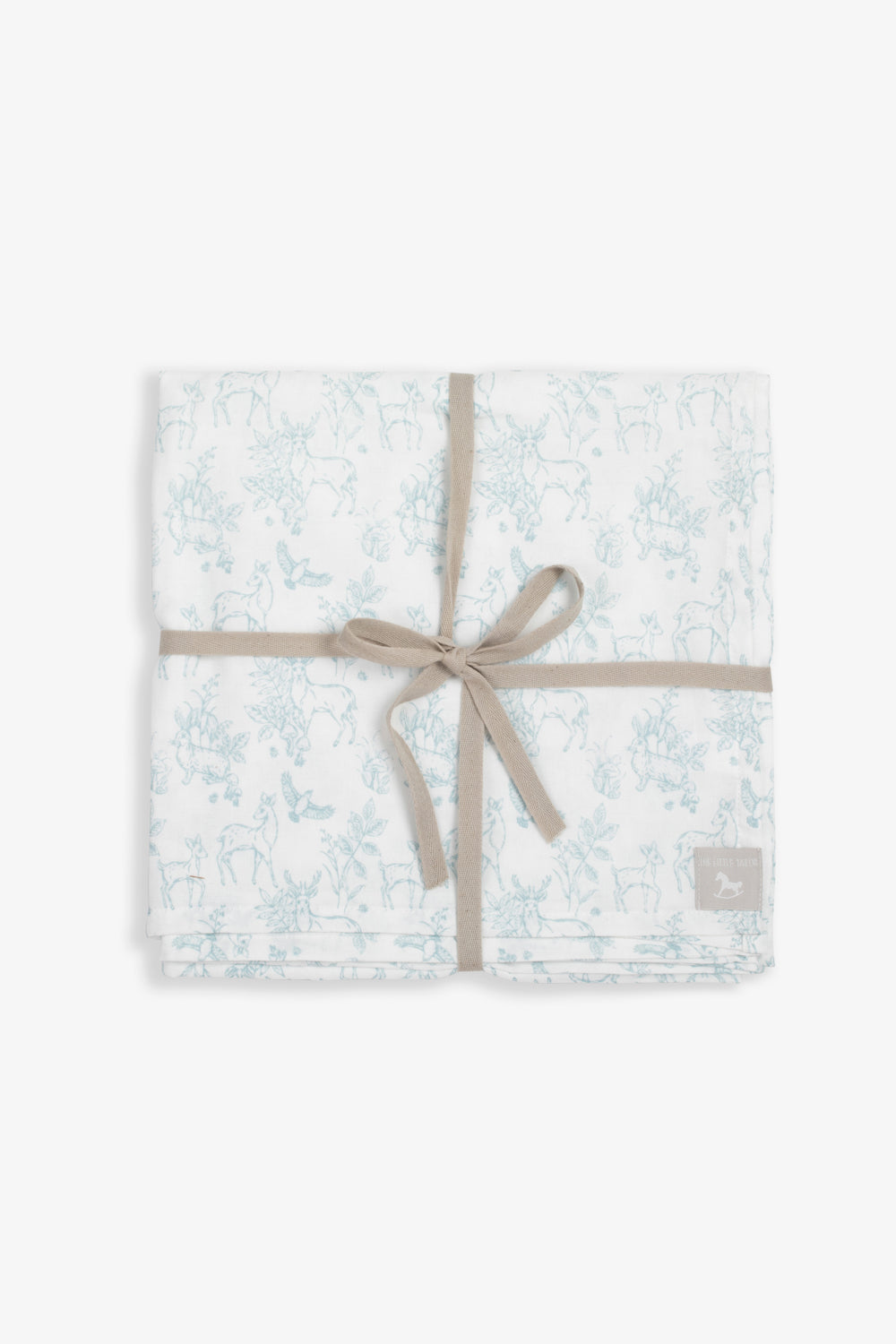Large Muslin Blanket/Scarf, sky blue woodland print