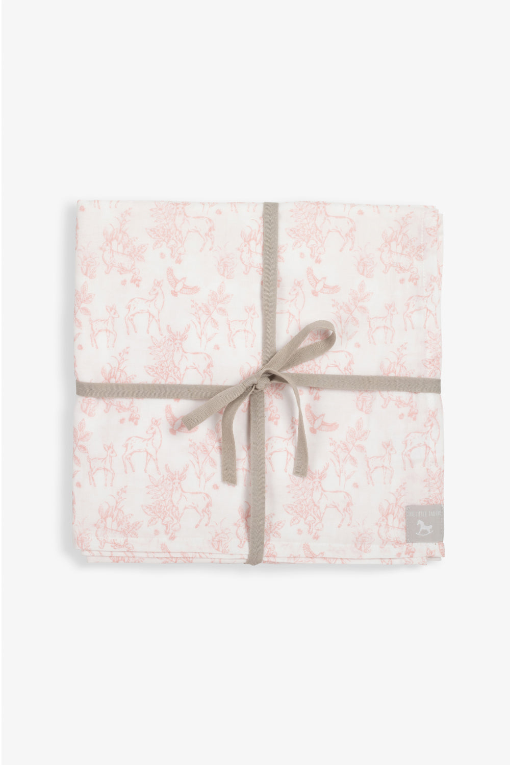 Large Muslin Blanket/Scarf, rose pink woodland print