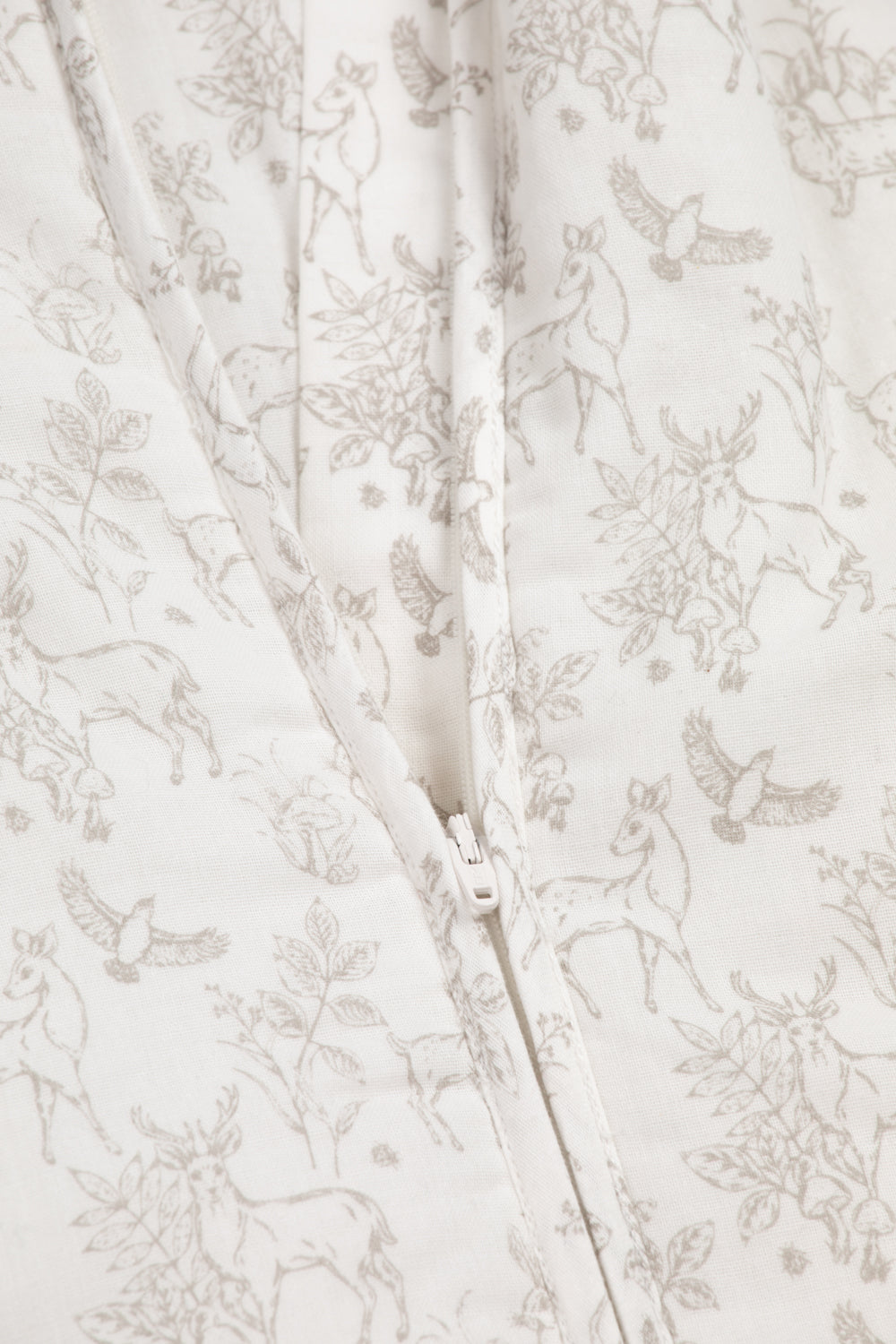 Cotton Muslin Sleeping Bag 2.5 Tog, white woodland print